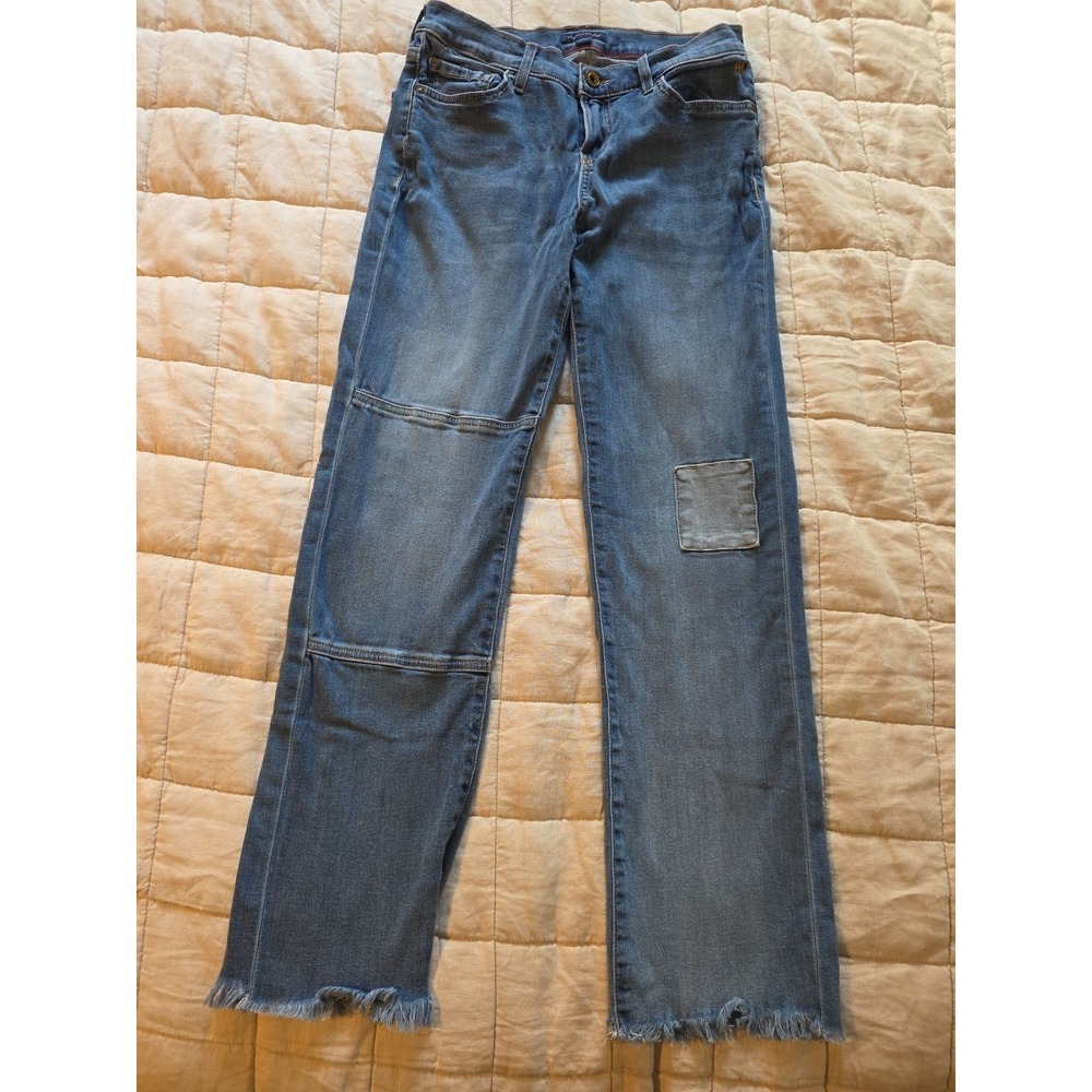 Tommy Hilfiger Jeans Straight Women's‎ Size 6 Denim Midrise Wash Stretch Raw Hem
